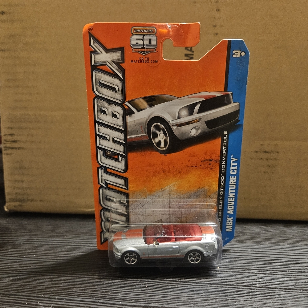 Matchbox Ford Shelby GT500 Convertible MBX Adventure City Y0740-0910 Silver 2012